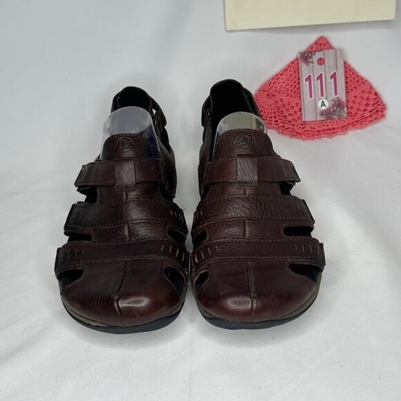 Merrell Galien Chili Brown Leather Hook and Loop Sandals Size 13/46 - Picture 2 of 11